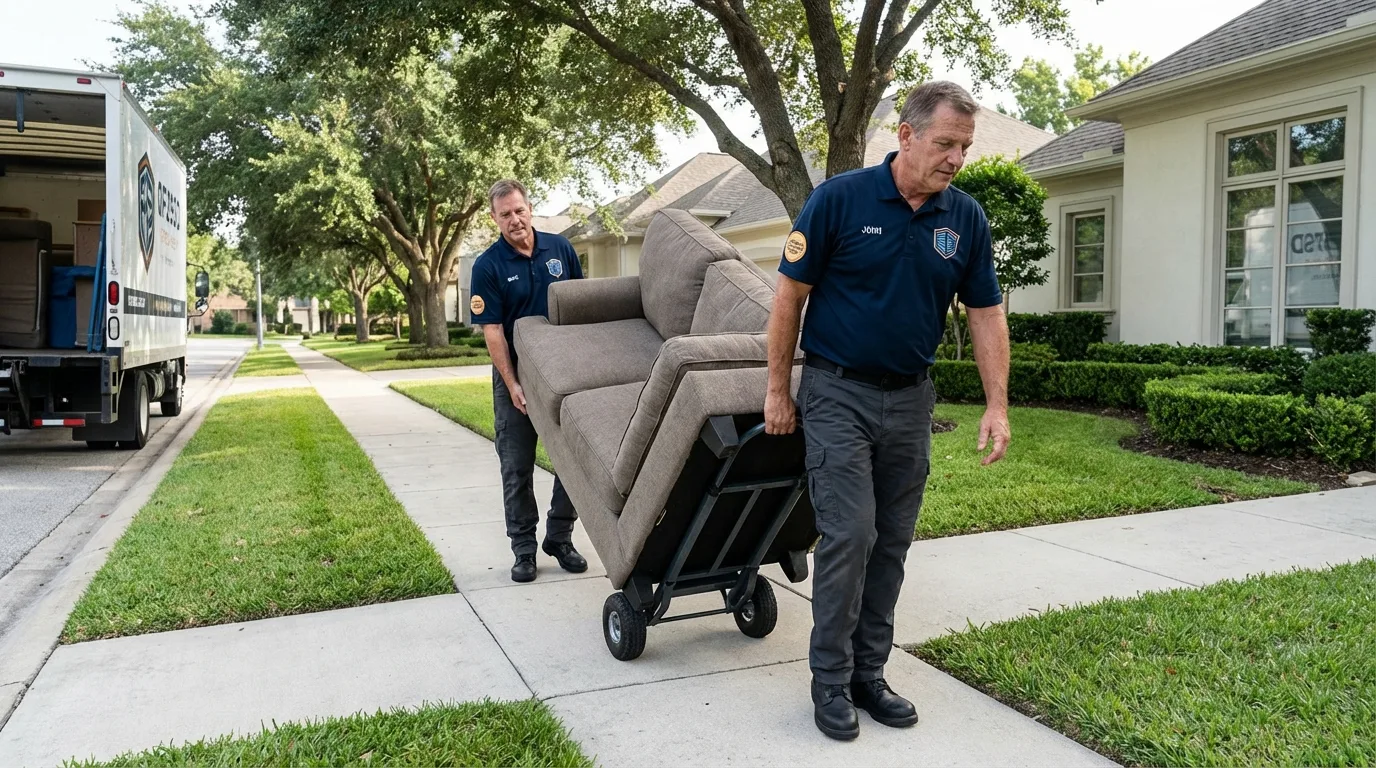 Local residential moving crew loading furniture in Sierra Madre, CA